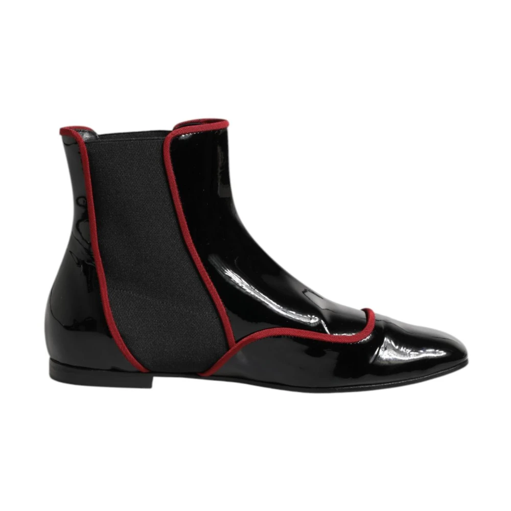 Dolce & Gabbana Women's Black Buttoned Chelsea Ankle Boots