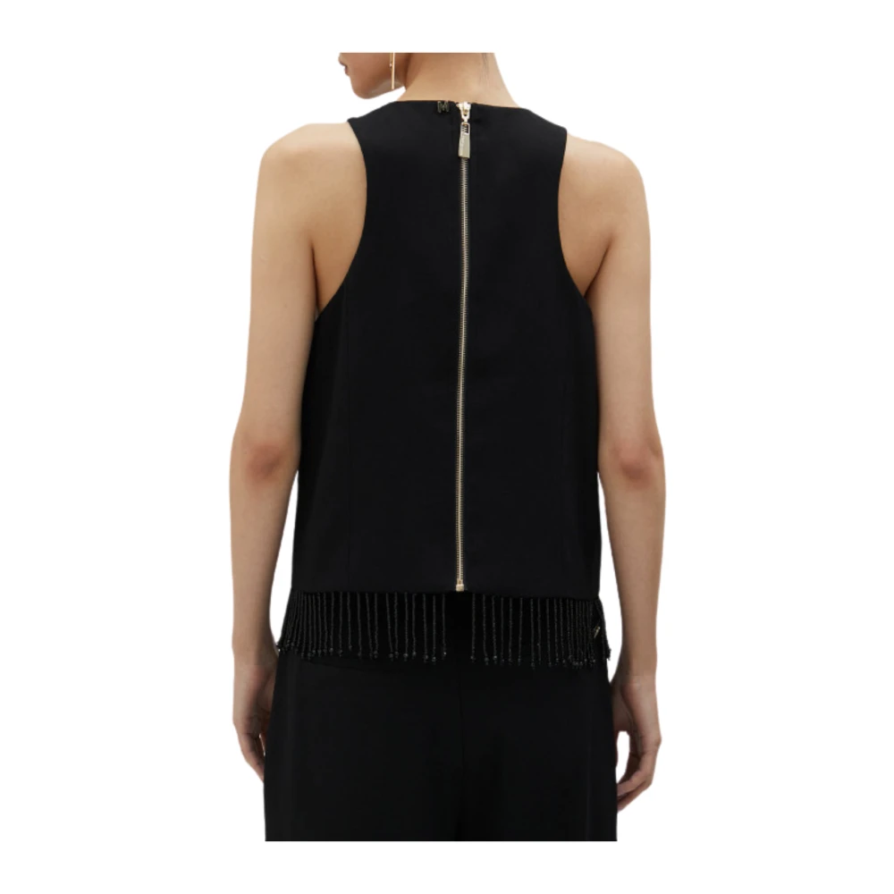 Lola Casademunt Zwarte Top met Onderdetail Black Dames