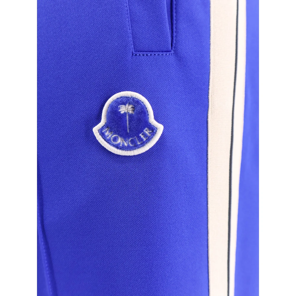Moncler Iconische Jersey Broek met Lateraal Band Blue Heren