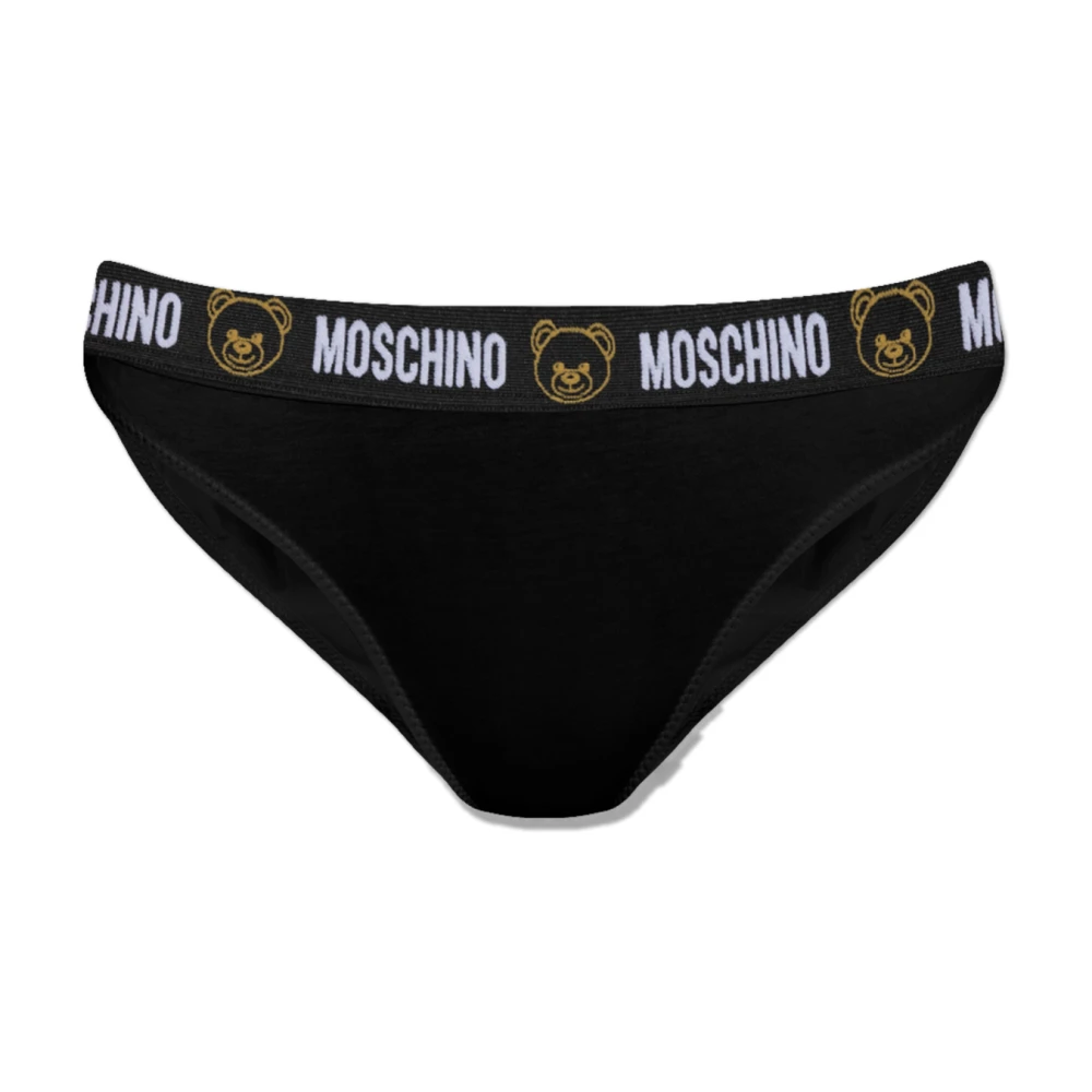 Moschino Logo Thong Black Dames