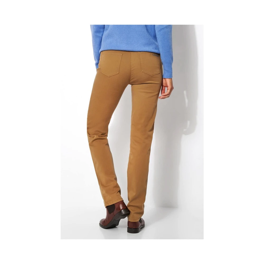 Tom Tailor Dames Katoen-Satijn 5-Pocket Broek Brown Dames