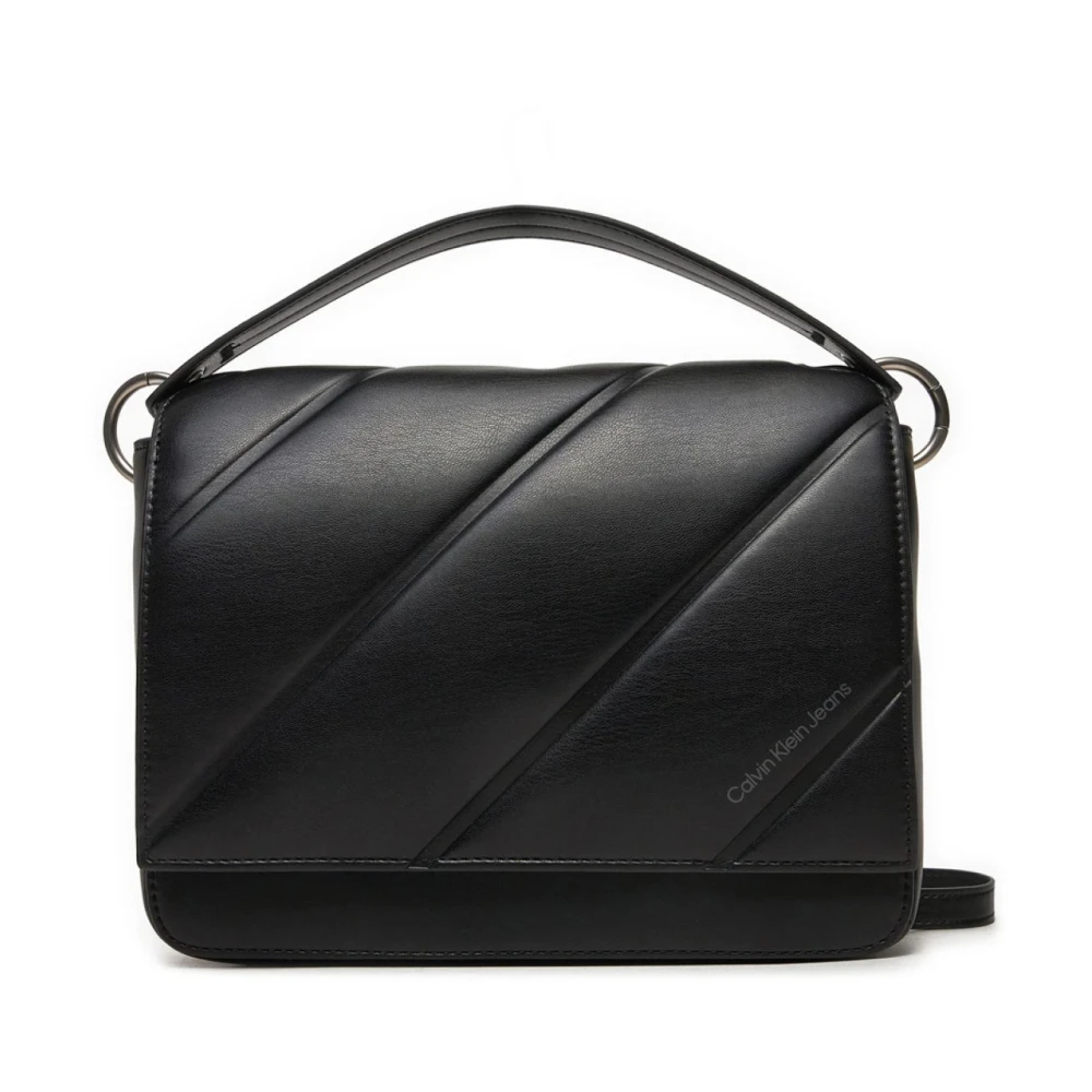 Calvin Klein Zwarte PU leren schoudertas Black Dames