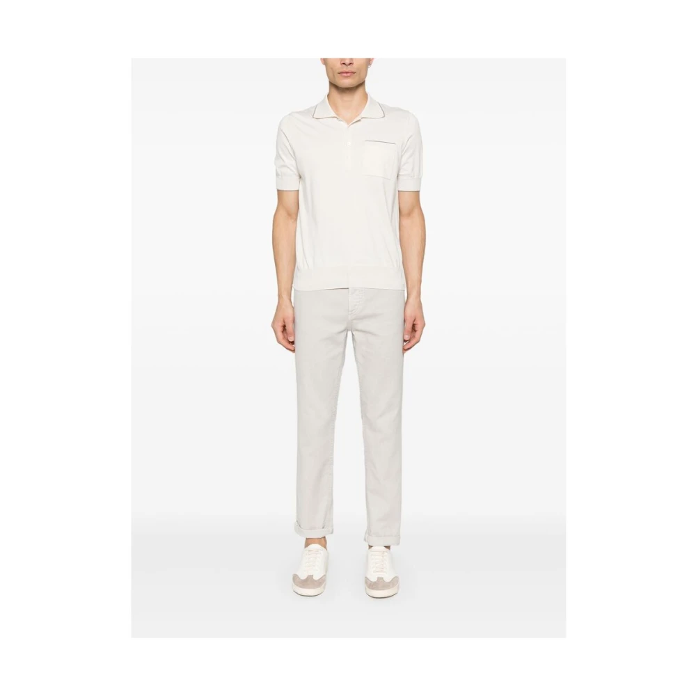 BRUNELLO CUCINELLI Beige Jeans met knoopsluiting en zakken Beige Heren