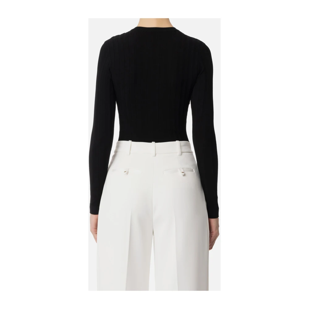 Elisabetta Franchi Zwarte Truien voor Vrouwen Black Dames