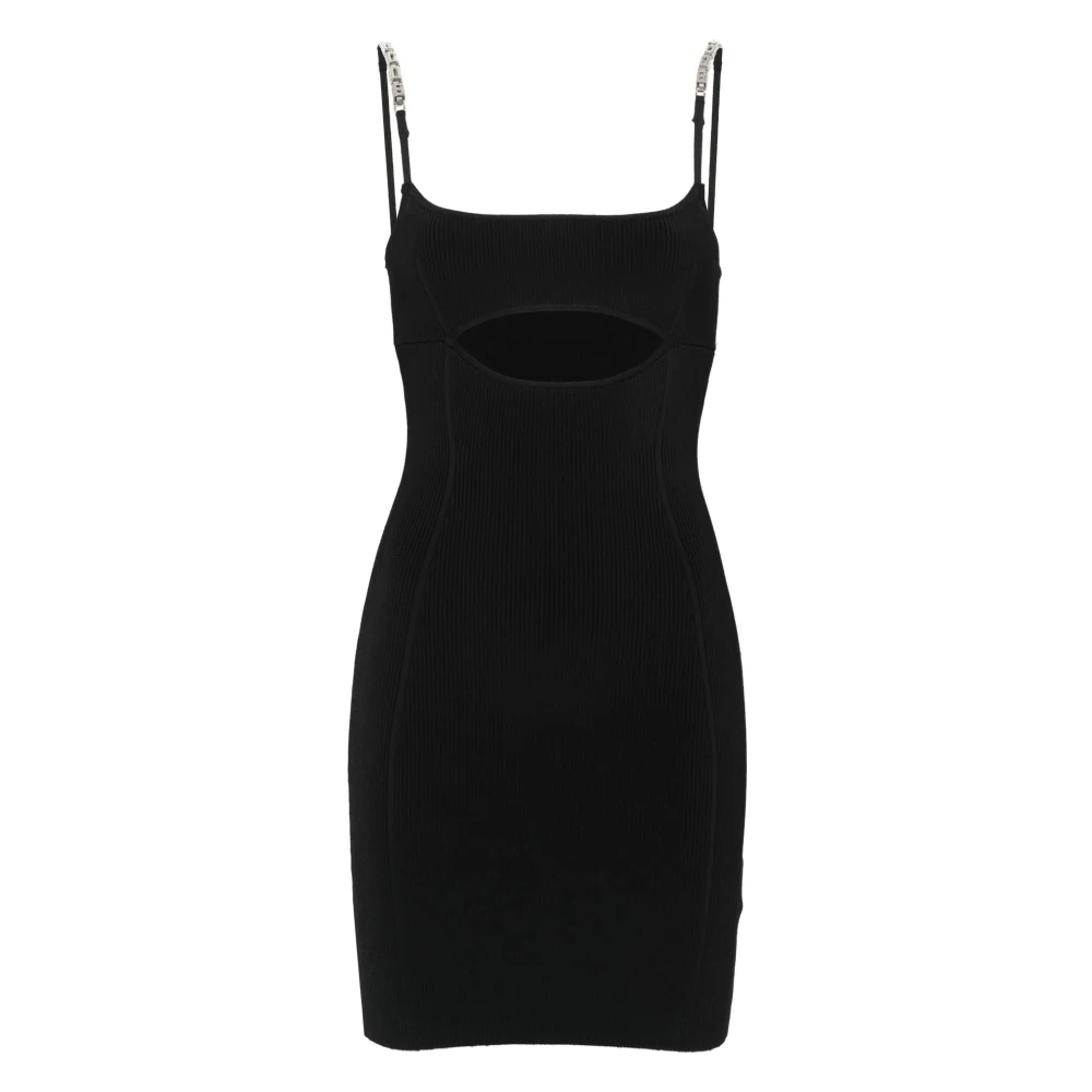 Gcds Bling Gebreide Mini Jurk Black Dames