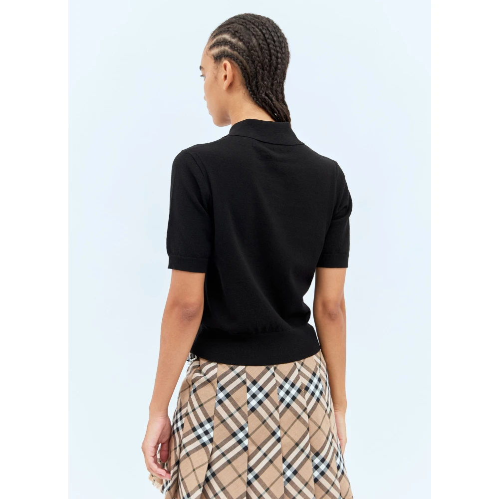 Burberry Gebreide Polo Shirt Black Dames