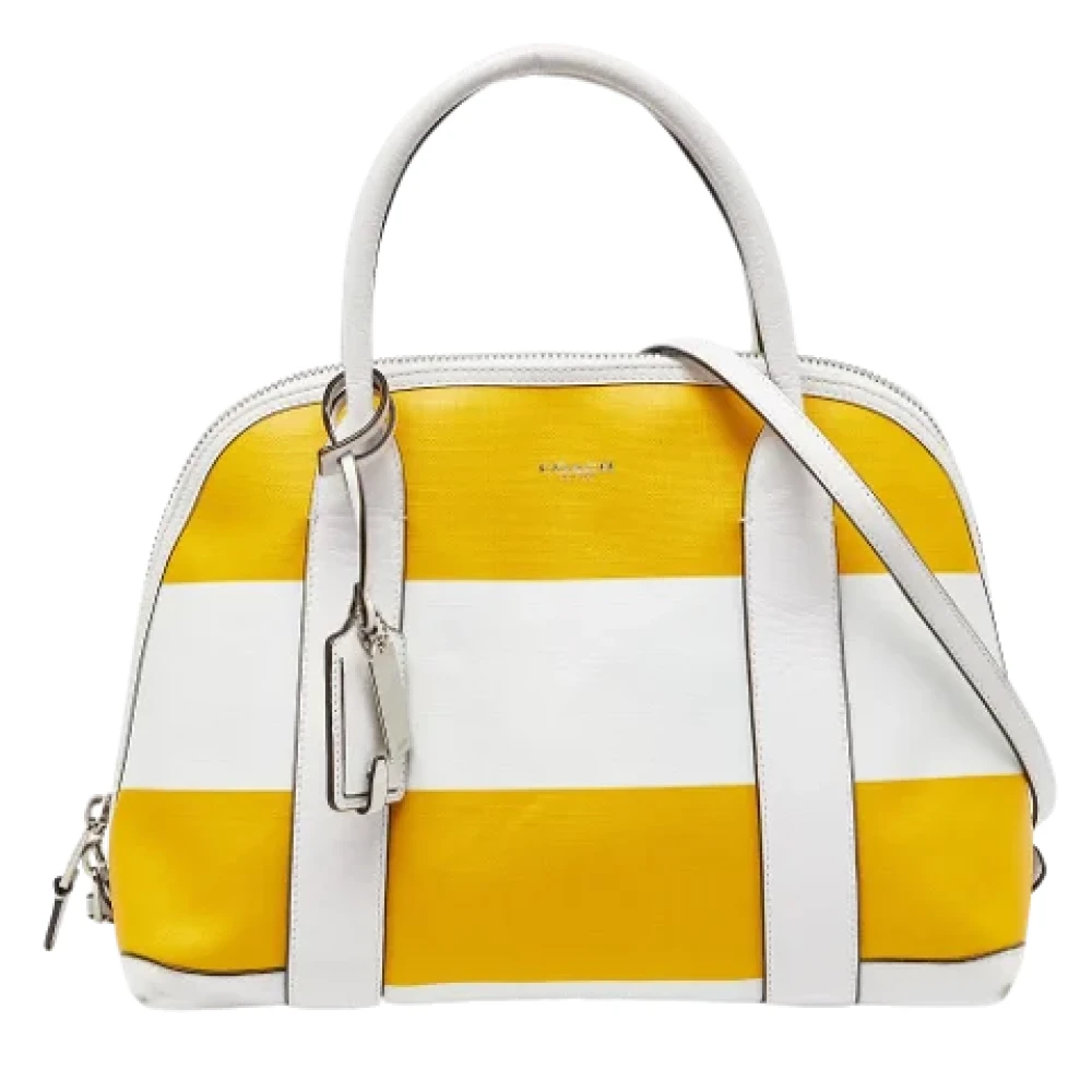 Coach Pre-owned Coated canvas handbags Yellow Dames