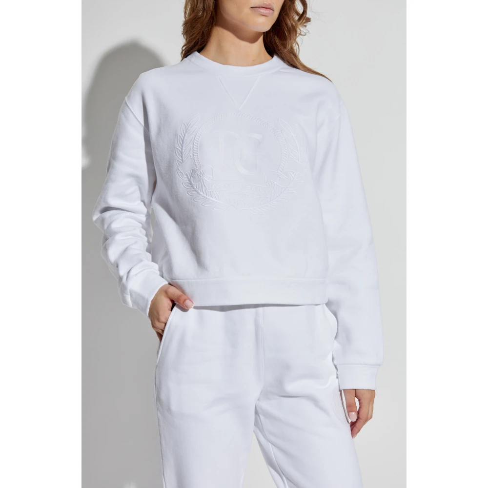 Dolce & Gabbana Sweatshirt met geborduurd logo White Dames