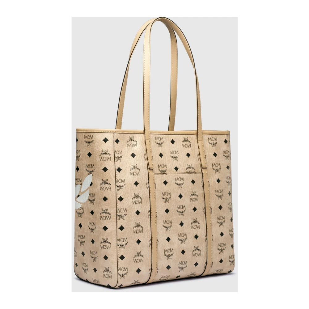 MCM Toni Shopper met bovenrits in Mega Laurel Visetos Beige Dames