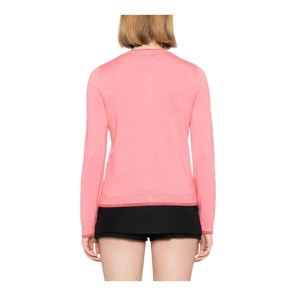 Liu Jo Stijlvolle Gebreide Cardigan voor Vrouwen Pink Dames