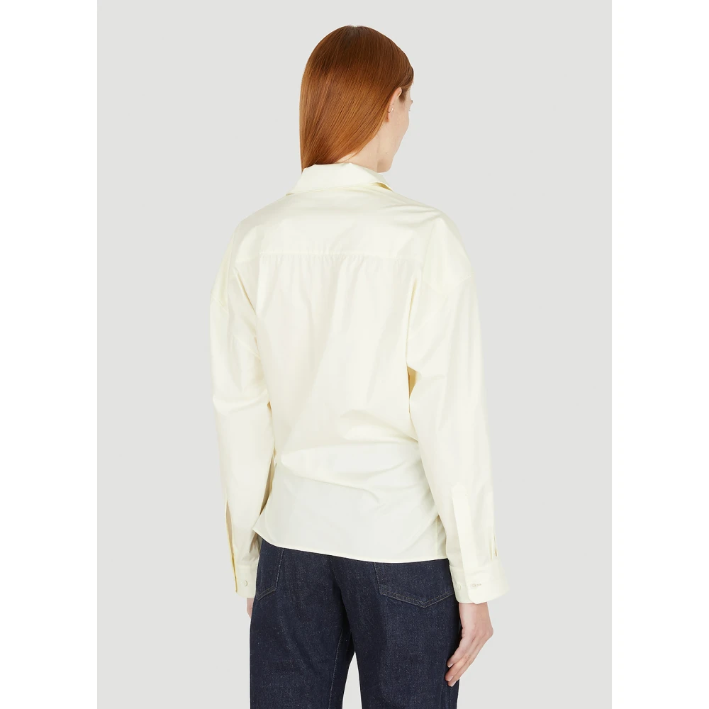 Lemaire Gedraaide Poplin Overhemd Yellow Dames