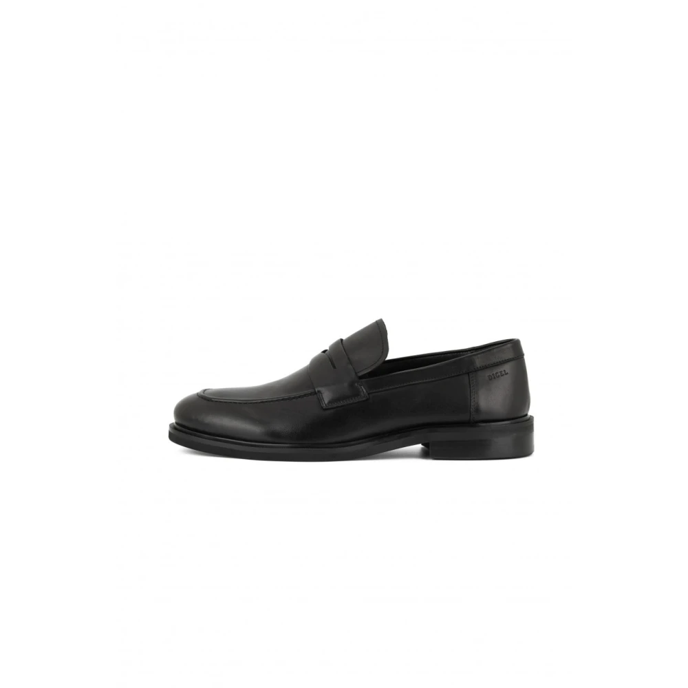 Digel Men's Black Penny Loafers Chunky Sole