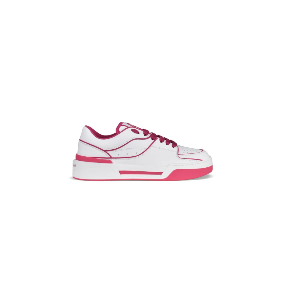 Dolce & Gabbana Donna Rosa New Roma Low-Top Sneakers