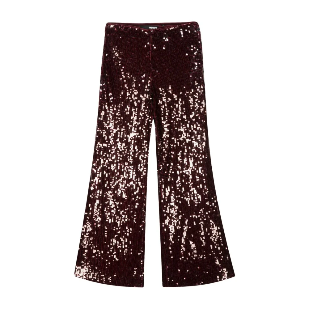 Rotate Birger Christensen Zinfandel Sequins Broek met Lage Taille Red Dames