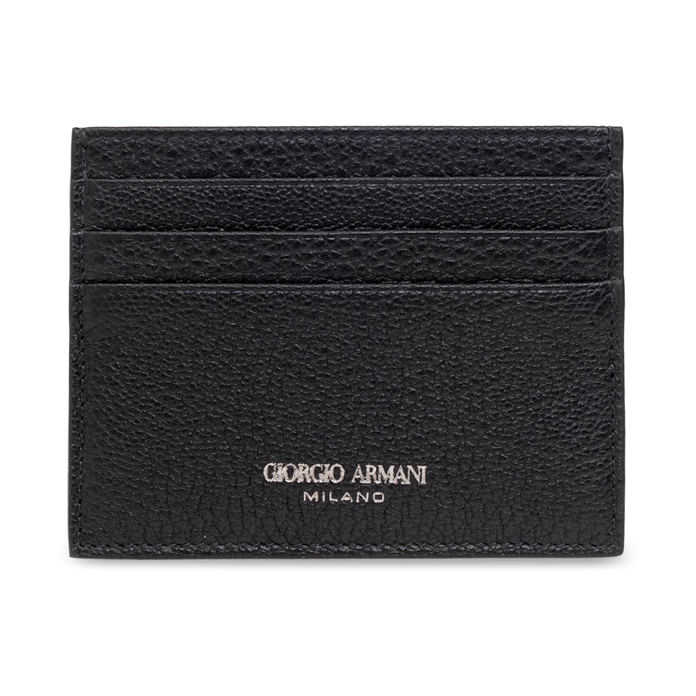 Giorgio Armani Mannelijk Zwart Accessoires Heren, One Size, Leer, Kaarthouder