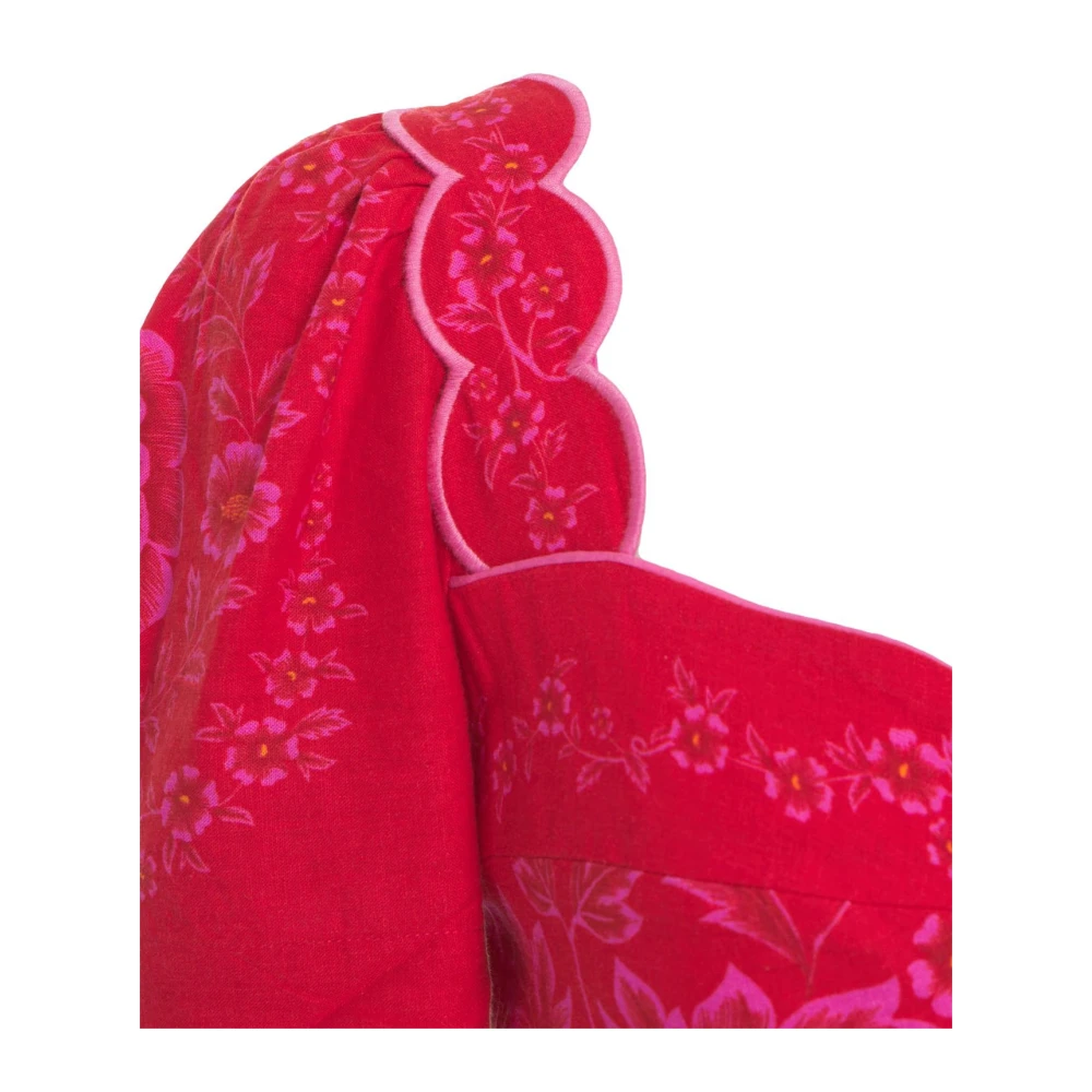 Farm Rio Rode Bloemen Korte Jumpsuit Zomerstijl Red Dames