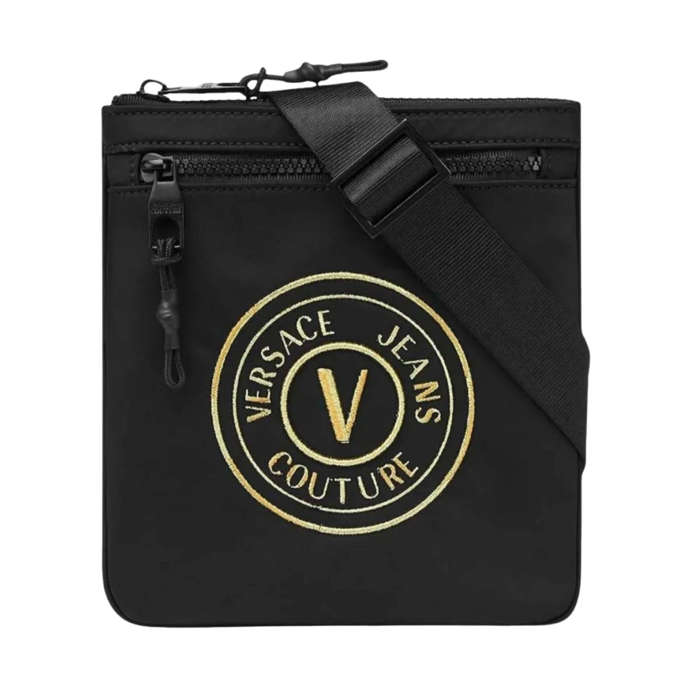 Versace Jeans Couture Stijlvolle Leren Tas Black