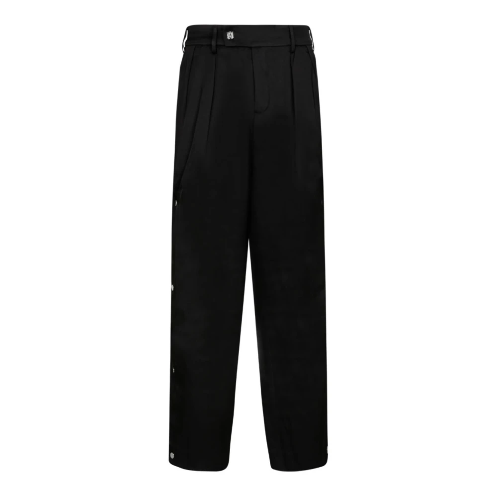 Amiri Zwarte Broek met Zijplooien en Drukknopen Black Heren