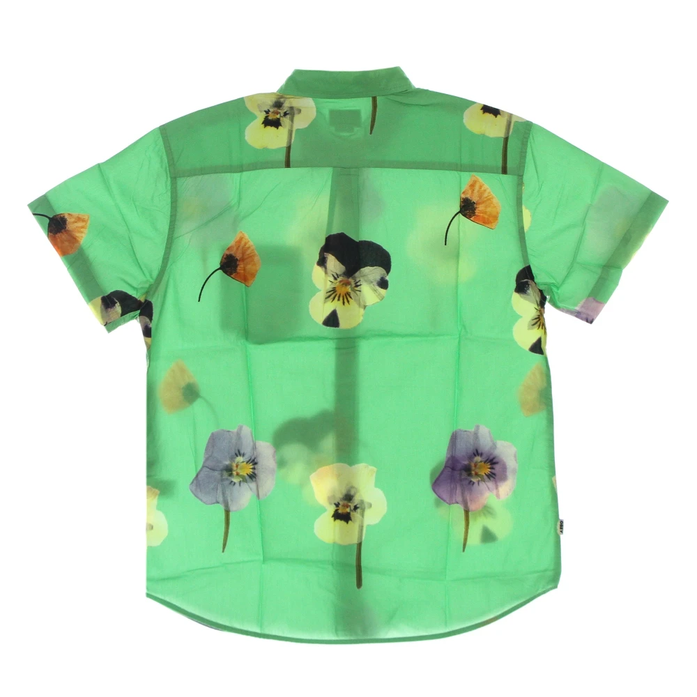 Obey Groen Multi Geweven Korte Mouw Overhemd Green Heren