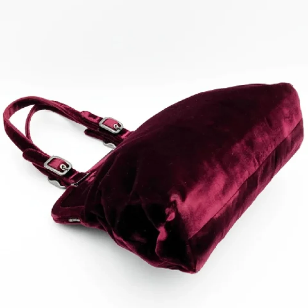 Prada Vintage Pre-owned Velvet prada-bags Red Dames