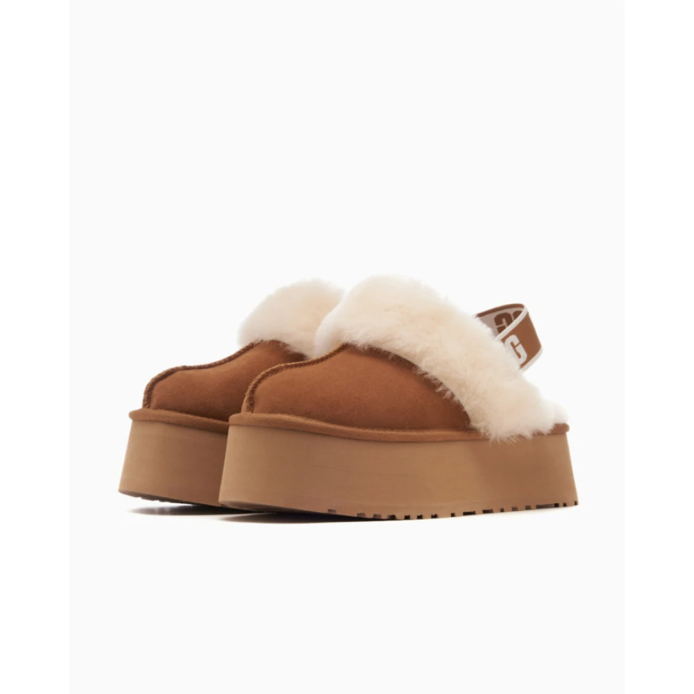 Ugg Sandalen met schapenvacht kraag Brown Dames