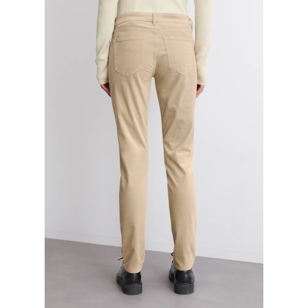 Marc O'Polo Fluwelen broek model Lulea slim Brown Dames