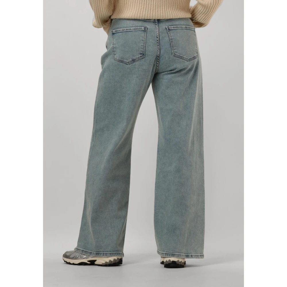 Colourful Rebel Hoge Taille Wijde Pijp Denim Broek Blue Dames