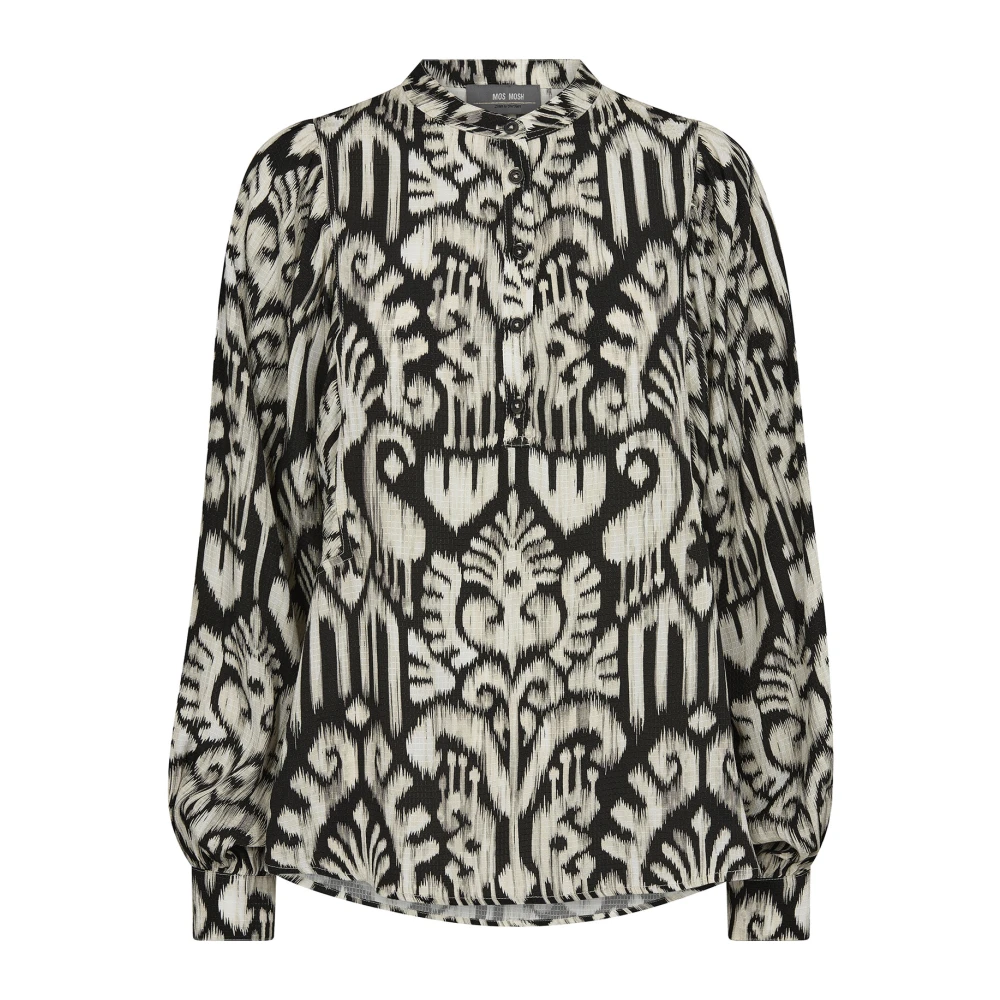 MOS MOSH Zwarte Pofmouw Blouse Black Dames