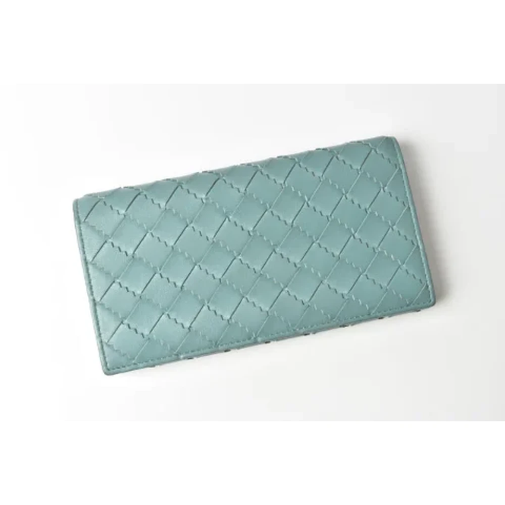 Bottega Veneta Vintage Pre-owned Leather wallets Blue Dames