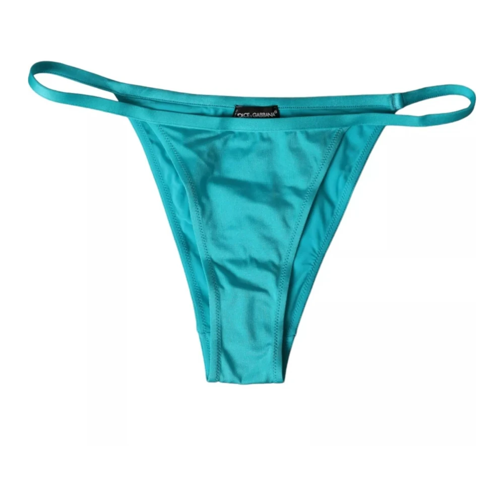 Dolce & Gabbana Blauw Groene Bikini Onderkant Zwemkleding Blue Dames
