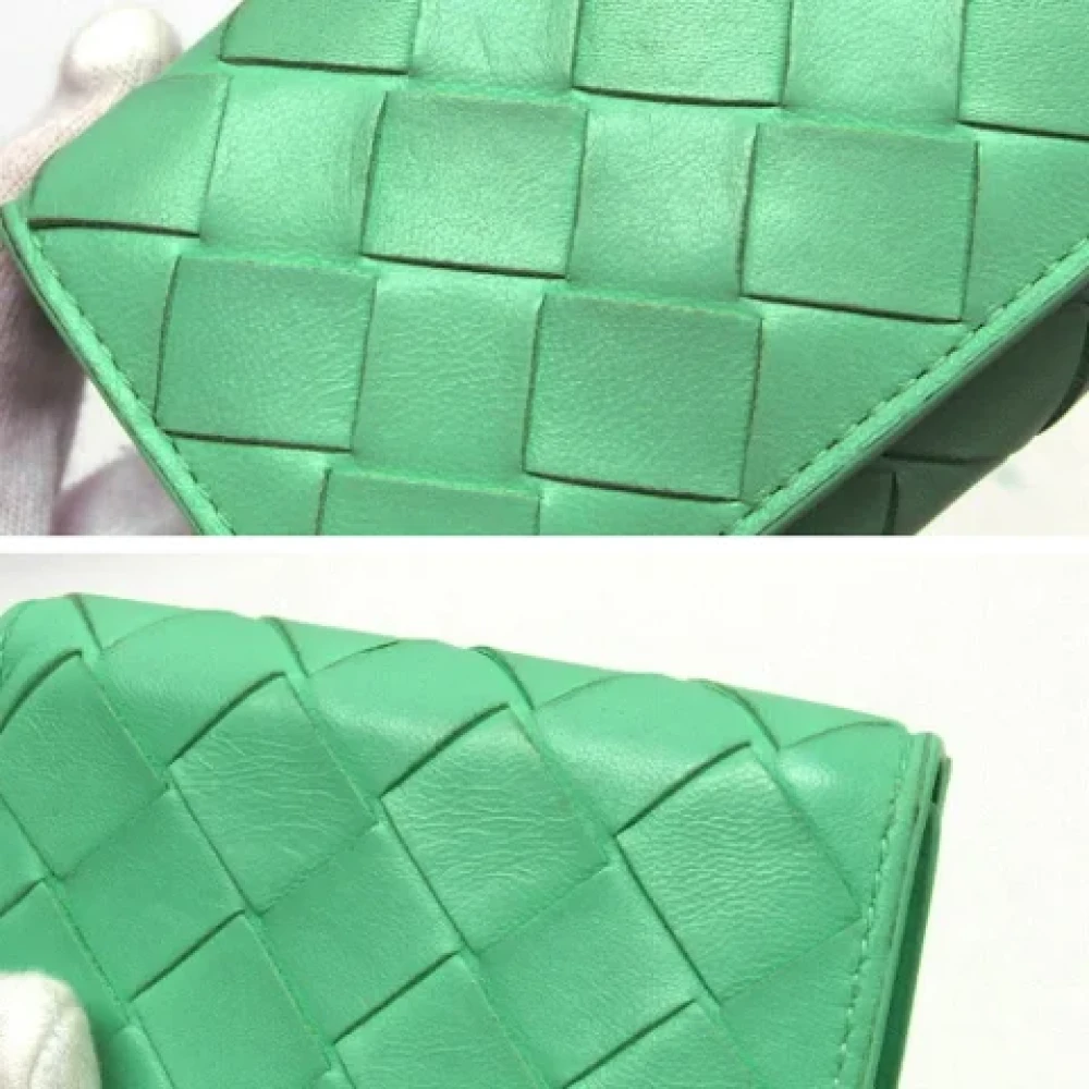 Bottega Veneta Vintage Pre-owned Leather wallets Green Dames