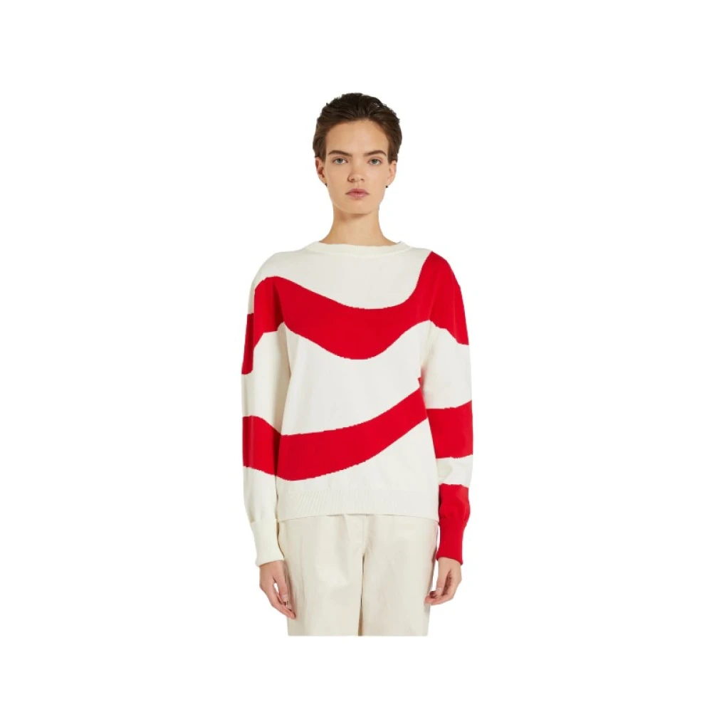 Marella Gebreide trui met Inlegpatroon White Dames