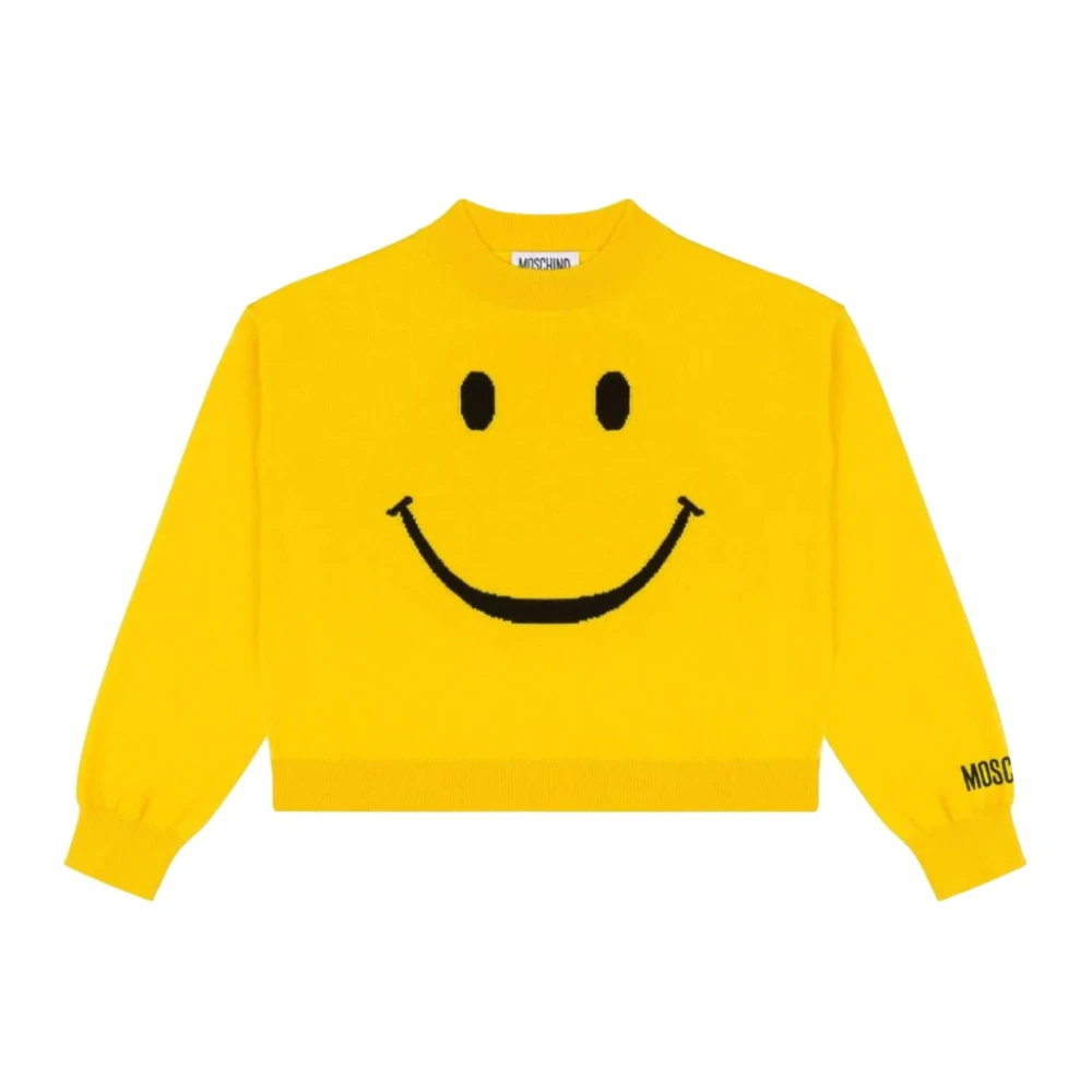 Moschino Unisex Kids Yellow Kids Knitwear, 5 Y, Jacquard Long Sleeve Jumper