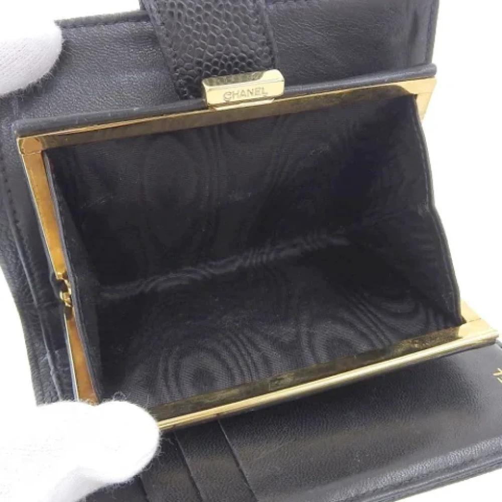 Chanel Vintage Pre-owned Canvas wallets Black Dames