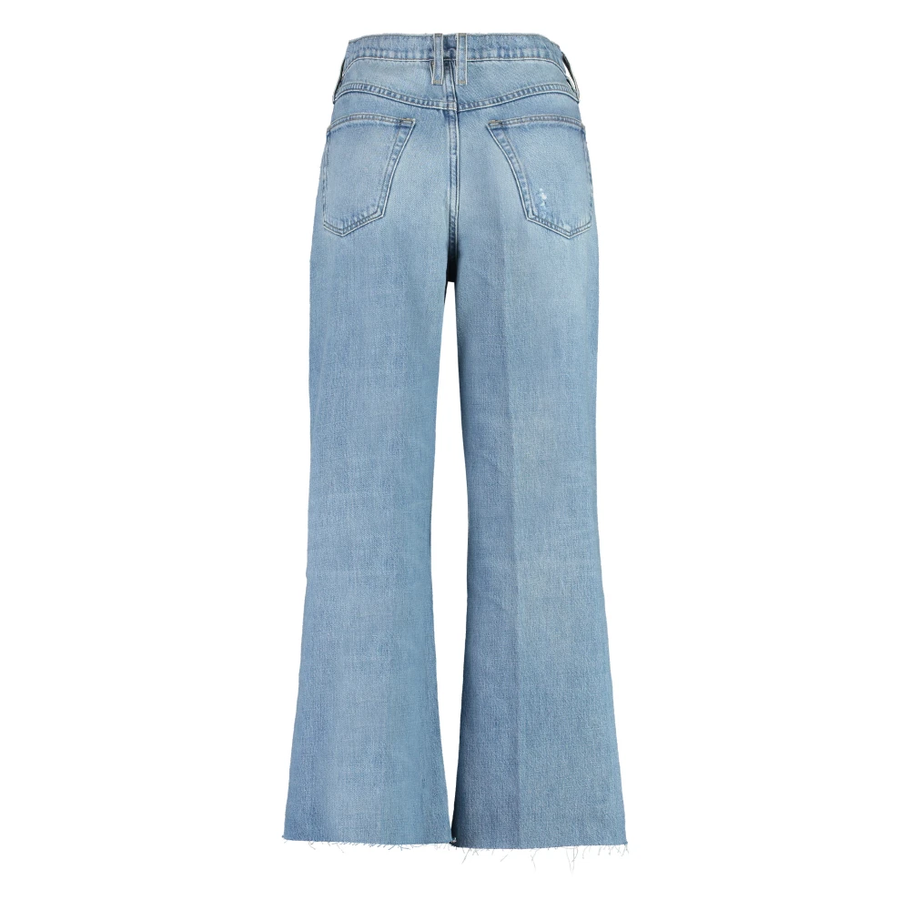 Frame Versleten Wide Leg Jeans Blue Dames