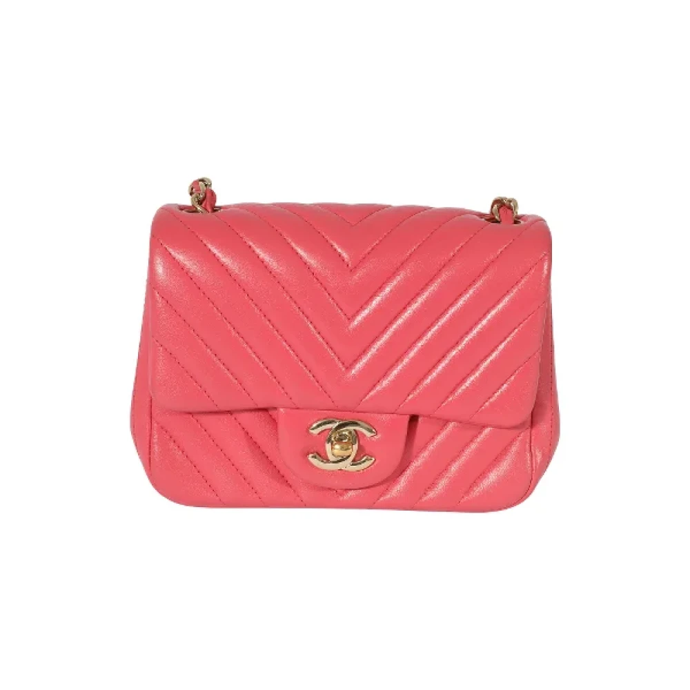 Chanel Vintage Pre-owned Leather crossbody-bags Pink Dames