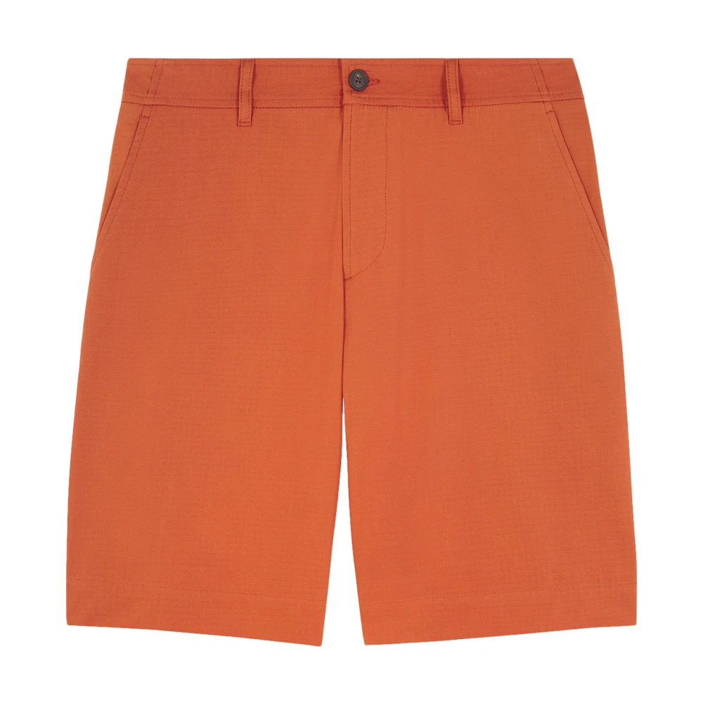 Maison Kitsuné Orange Cotton Shorts With Button Closure - Male - Casual Shorts - W40 - Shorts