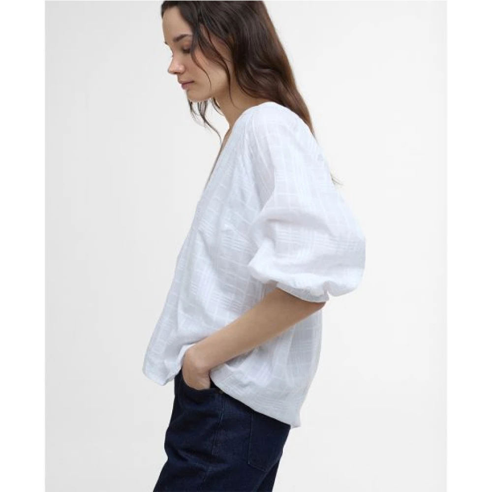 Barbour Geruite Dames Top Wit White Dames