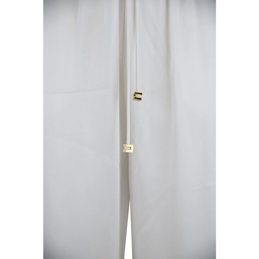 Elisabetta Franchi Casual Stijl Dames Strik Taille Broek White Dames