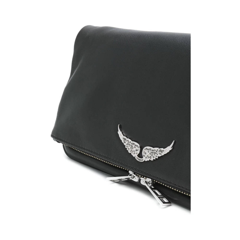 Zadig & Voltaire Rock Grained Clutch in Zwart Black Dames