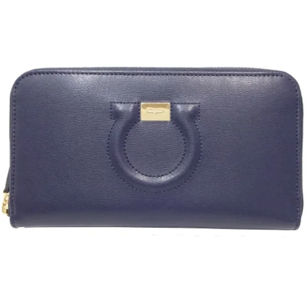 Salvatore Ferragamo Pre-owned Leather wallets Blue Dames