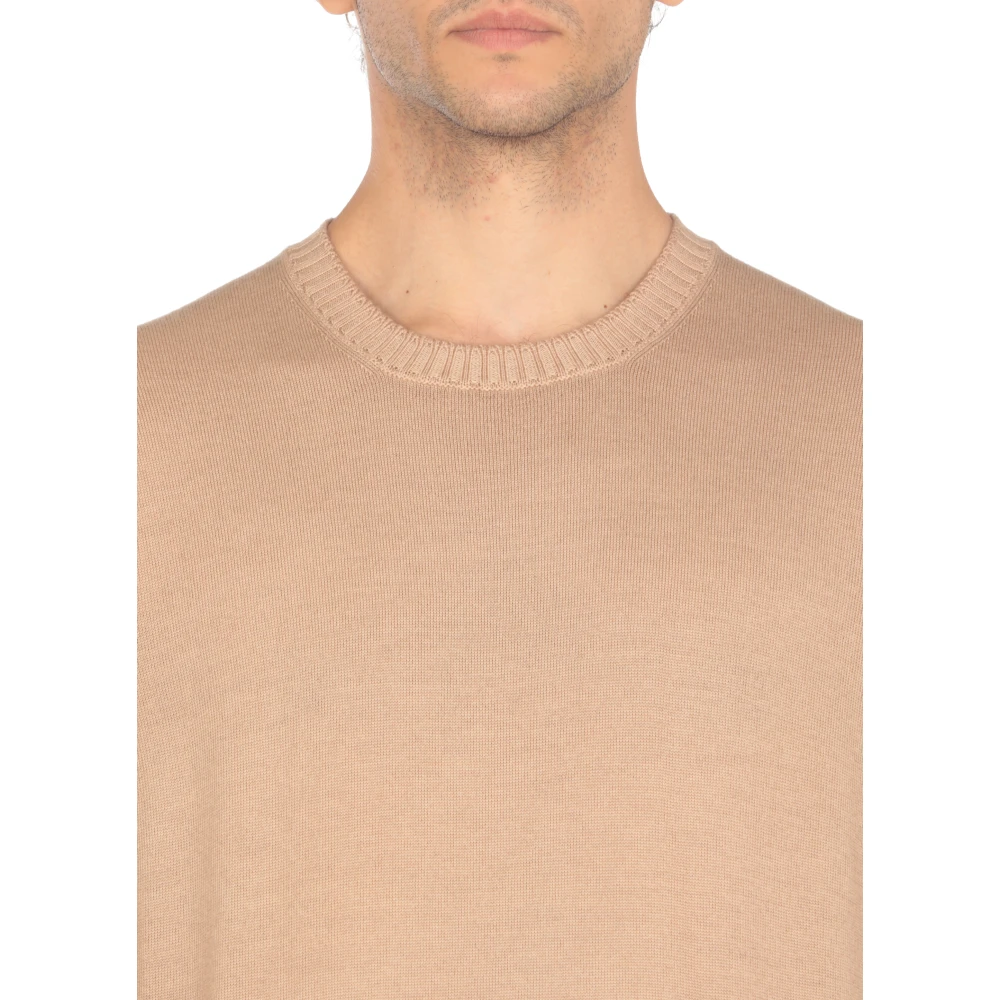 Fay Beige Wollen Trui met Geborduurd Logo Beige Heren