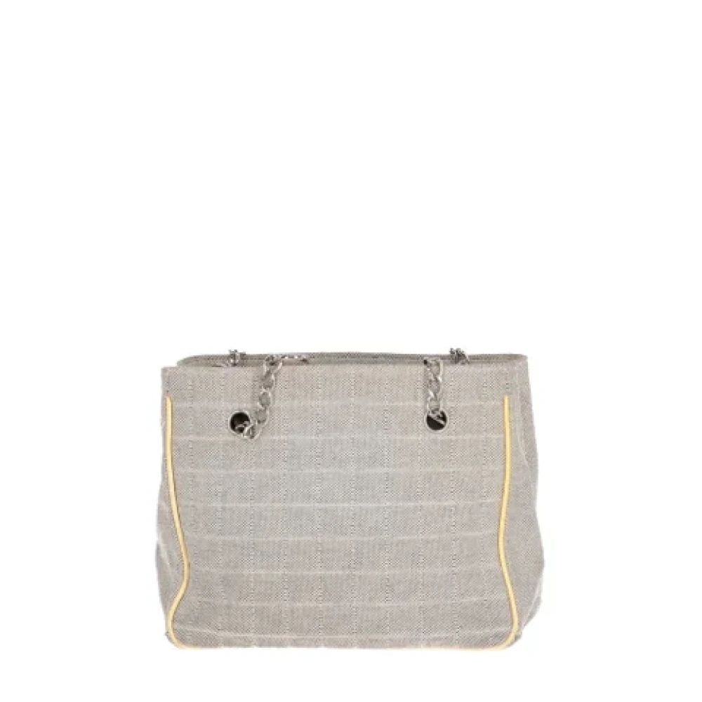Chanel Vintage Pre-owned Cotton chanel-bags Gray Dames