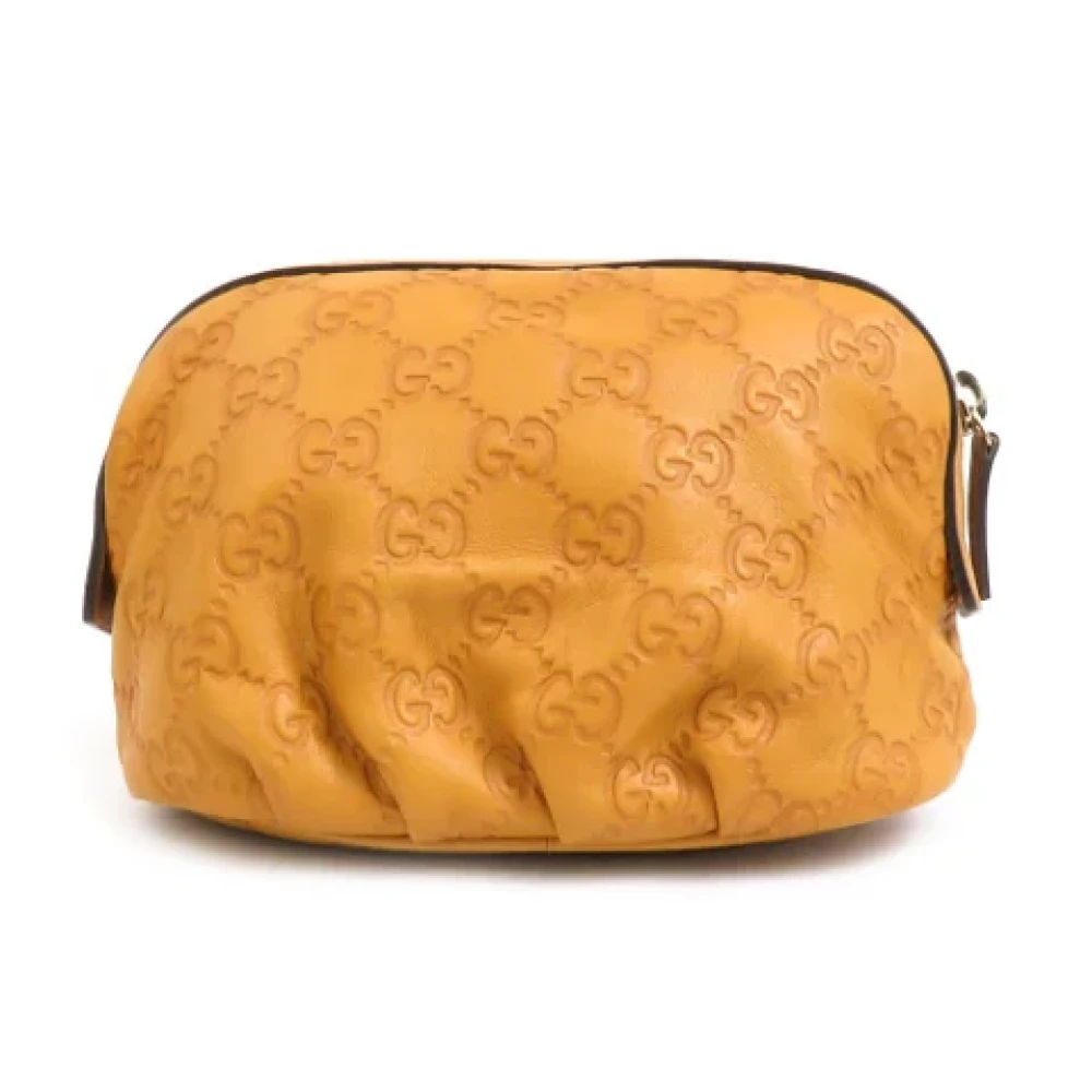 Gucci Vintage Pre-owned Leather clutches Brown Dames