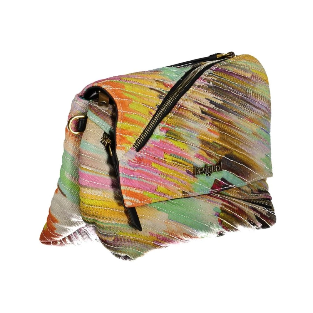Desigual Gele Polyester Schoudertas met Meerdere Zakken Multicolor Dames