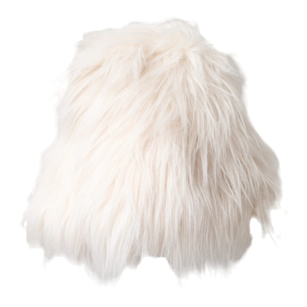 Dolce & Gabbana Women's White Acrylic Fur Bucket Hat