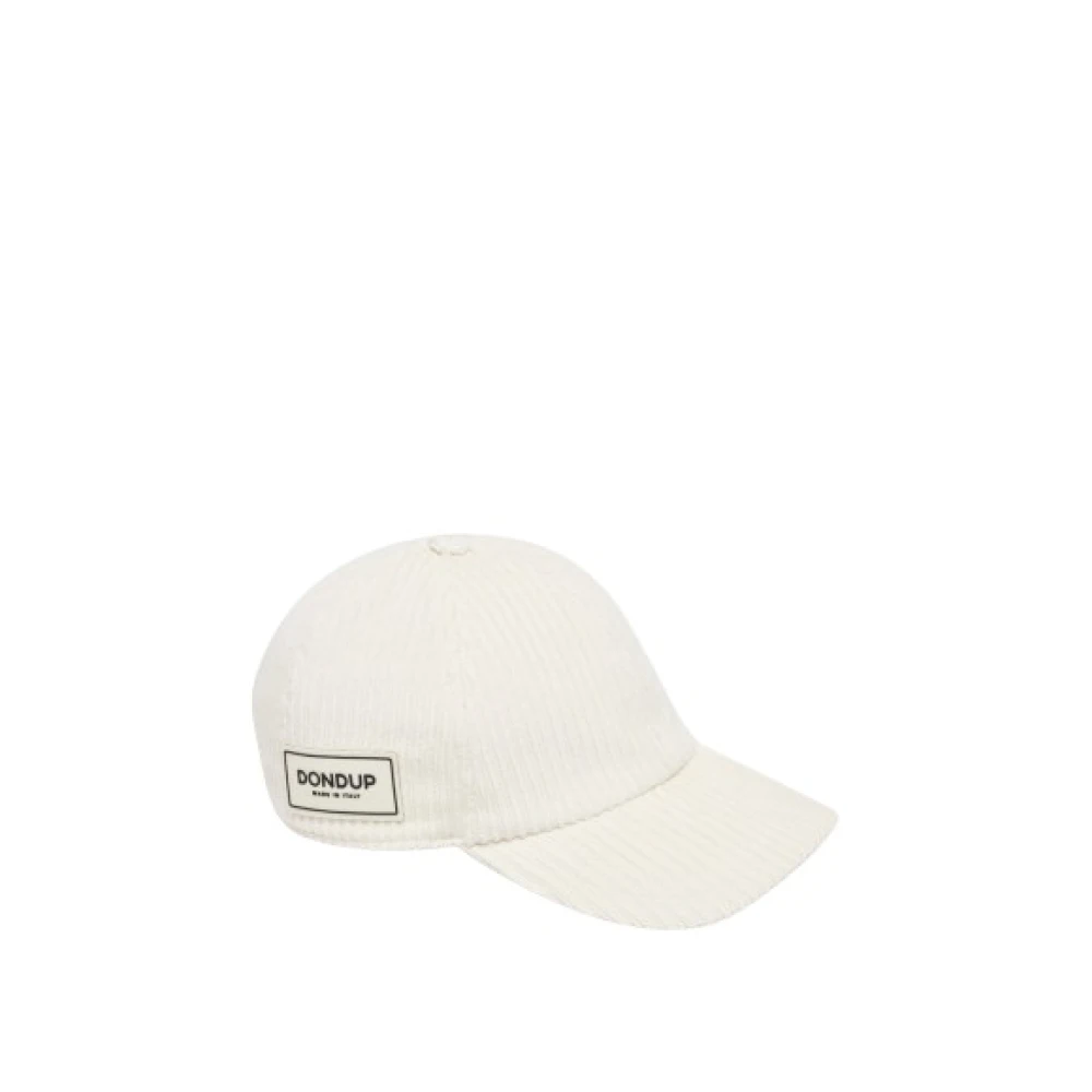 Dondup Fluwelen Baseballpet met Logolabel Beige Heren