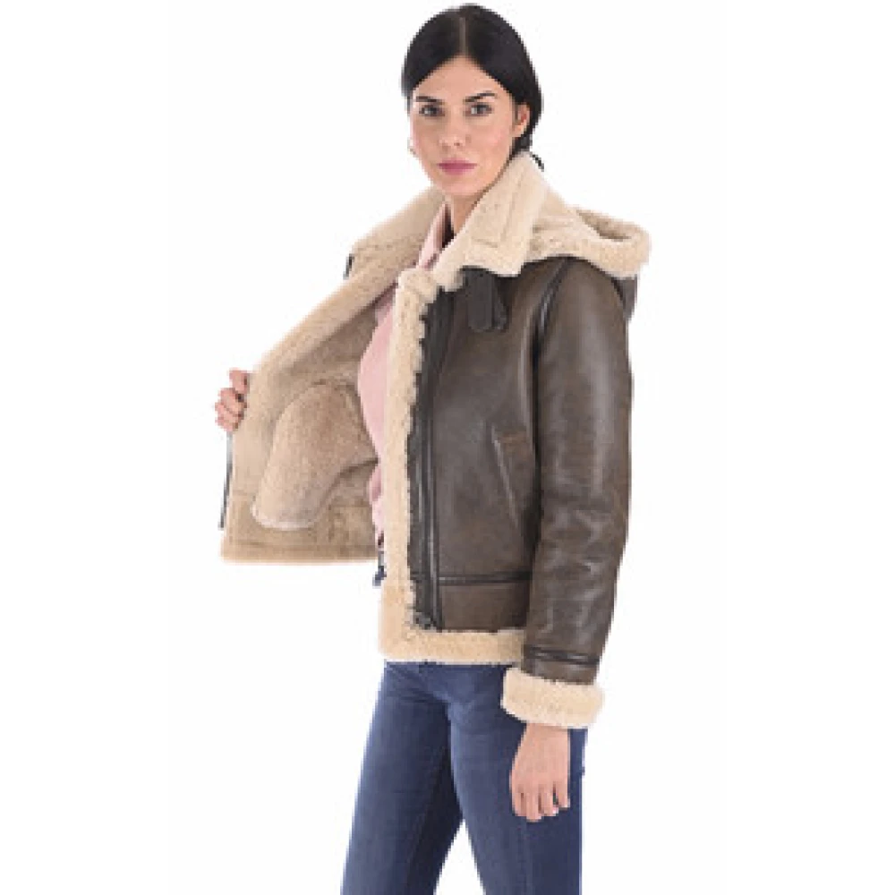 La Canadienne Bruine Schapenvacht Bomberjas Brown Dames