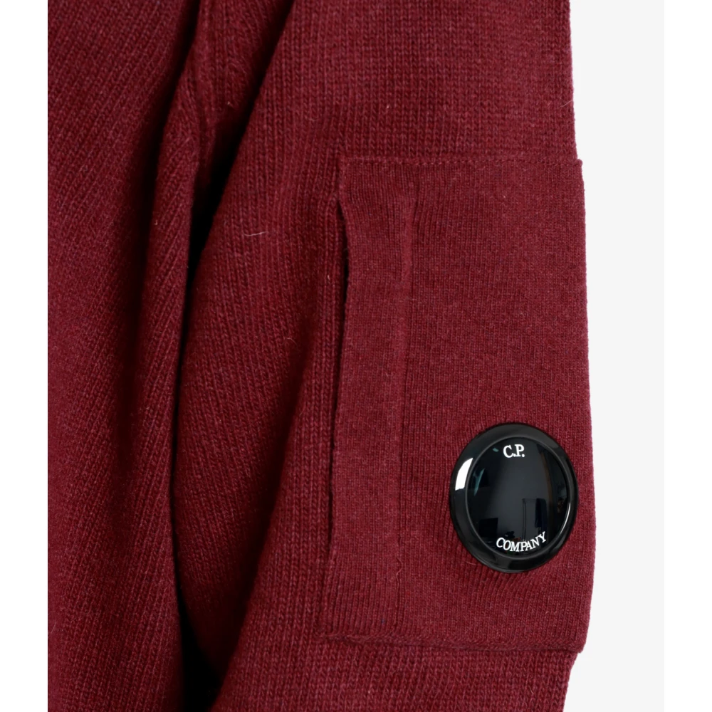 C.P. Company Bordeaux Lamswol Trui met Lens Zak Red Heren