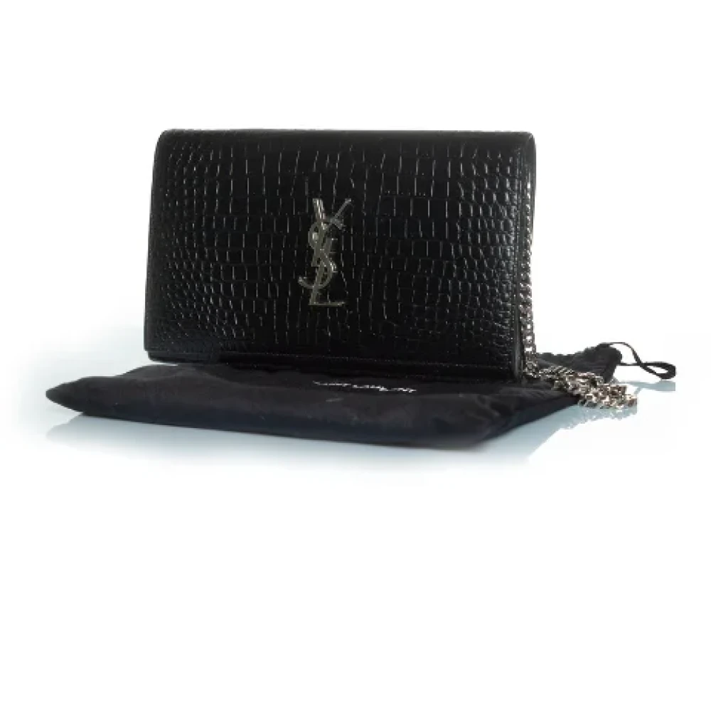Saint Laurent Vintage Pre-owned Leather clutches Black Dames